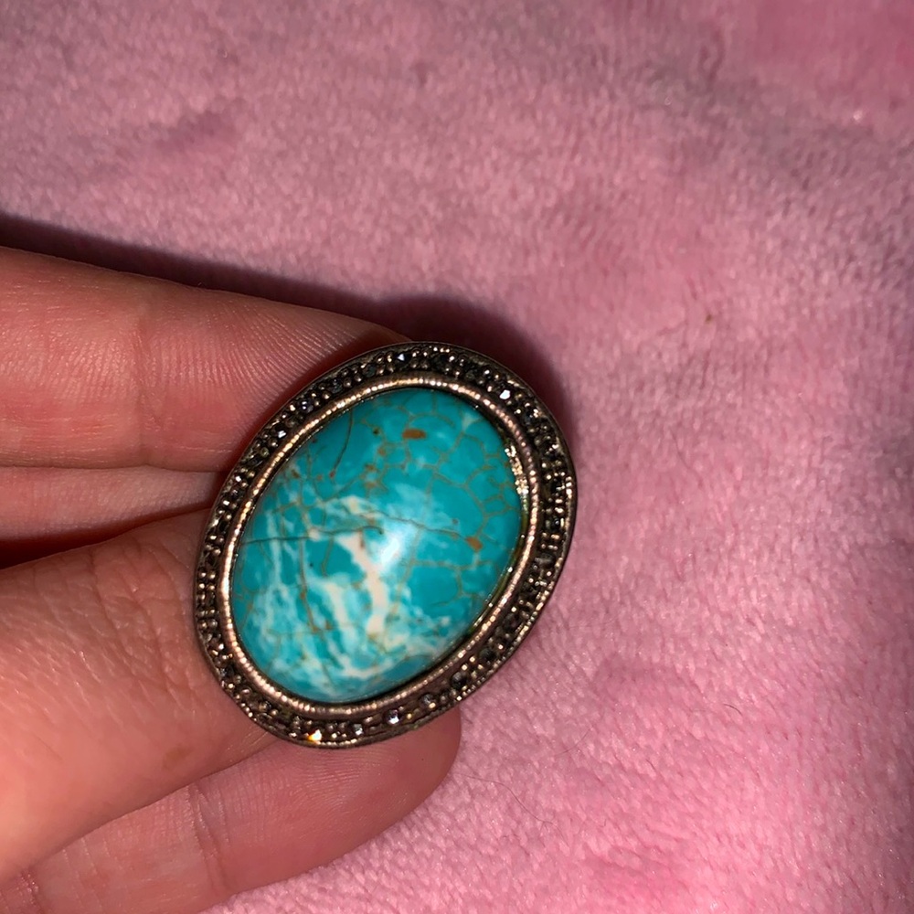 Faux turquoise size 7 ring